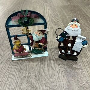 Festive Santa and Bear Holiday Decor Set